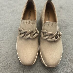 Brand New: Mad Love Taupe Platform Loafers  Size 9